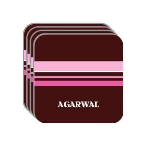 Personal Name Gift   AGARWAL Set of 4 Mini Mousepad Coasters (pink 