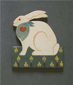 Cute Vintage Bunny Rabbit Peg Rack Handmade / Spillman  