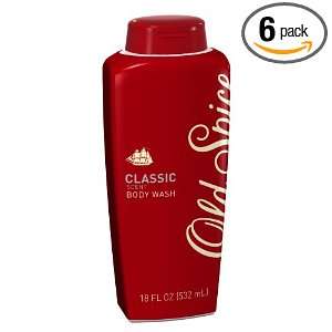  Old Spice Body Wash, Classic, 18 Ounce Bottle (Pack of 6 