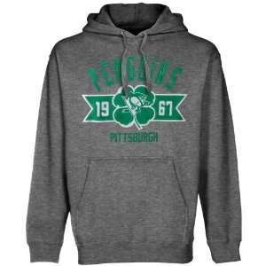   Penguins St. Patricks Day Ahern Hoodie   Charcoal: Sports & Outdoors