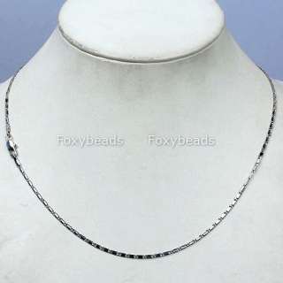 5P 18K WHITE GOLD PLATED LINK CHAIN NECKLACE 1X2MM 18L  
