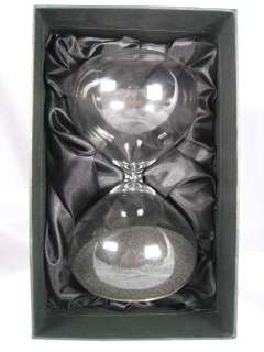 BLACK Sand Glass Hourglass 60 Minute Timer Modern  