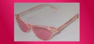 Sunglasses PINK Cats Eye Rhinestone 50s Rockabilly NEW  