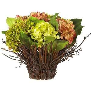    Hydrangea w/Twig Pot Silk Flower Arrangement: Home & Kitchen