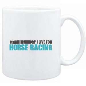    Mug White  I LIVE FOR Horse Racing  Sports