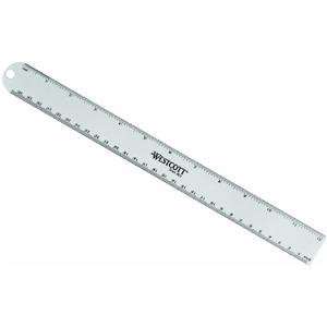 Westcott English and Metric Anodized Aluminum Ruler, Assorted Colors 