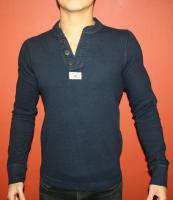 NEW HOLLISTER HCO MUSCLE SLIM FIT T SHIRT MOTO THERMAL NAVY HENLEY 