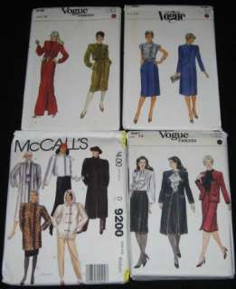 44 VTG Lot VOGUE MCCALL BUTTERICK Patterns Coats Dresses Blouse 