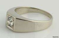 52ctw Genuine Euro Cut Diamond Mens Fashion Ring   14k White Gold 