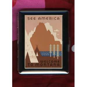  See America Welcome to Montana WPA Art Vintage ID 