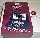 Wallace 65pc Flatware w/ Leather Chest Medallion 18/10 