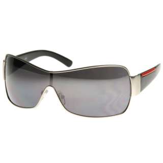   Designer Inspired Modern Full Metal Shield Sunglasses Shades 8001 NEW