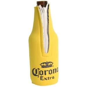   Corona Extra Zipper Long Neck Bottle Coolie   Yellow: Kitchen & Dining