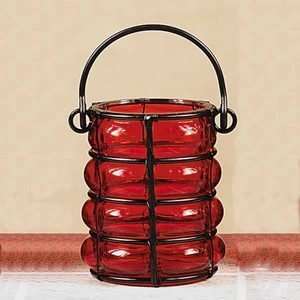   Red Hanging Lantern Glass Votive Candle Holder Wedding: Home & Kitchen
