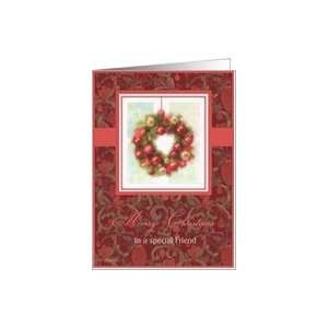  merry christmas to a special friend wreath ornaments red 