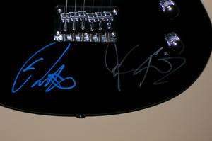JONAS BROTHERS Kevin Joe Nick autographed Black COA Electric Guitar 