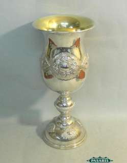 Fine Tall Sterling Silver Passover Elijah Cup / Goblet Judaica  