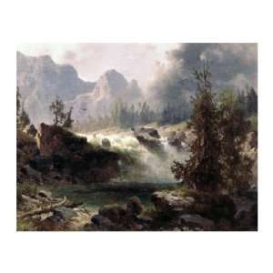  Oil Painting: Rocky Mountain Stream: Albert Bierstadt Hand 