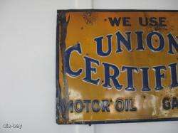 RARE VINTAGE UNION MOTOR OIL/GASOLINE ADVERTISING SIGN  