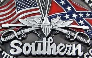 Southern By The Grace Of God` Rebel Flag Belt Buckle  