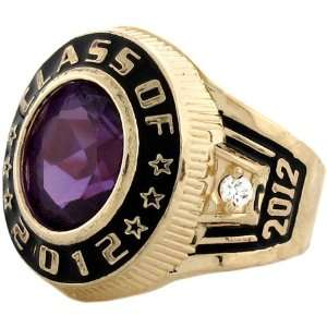   Class of 2012 Synthetic Alexandrite Birthstone CZ Mens Ring Jewelry
