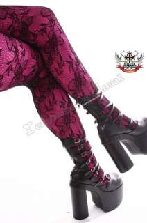 PANTYHOSE Crochet Woven Floral Lace BLOSSOM+Pink TIGHTS  