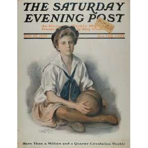  1909 SEP Cover Vintage Girl Basketball Outfit Carol Aus 
