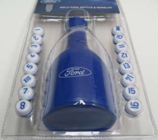 Official Ford Kelly Pool Tally Bottle with Marbles  
