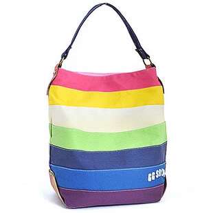 Womens Colorful Canvas Shoulder Bag Handbag Purse A112  