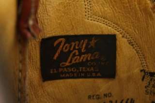 vintage mens brown TONY LAMA COWBOY BOOTS western BLACK LABEL classic 