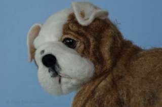 Frankie the English bulldog puppy needle felted by award winning 