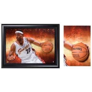  Lebron James Autographed Cleveland Cavaliers Fire Breaking 