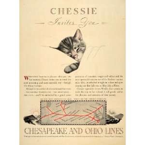  1939 Ad George Washington Chesapeake & Ohio Chessie 