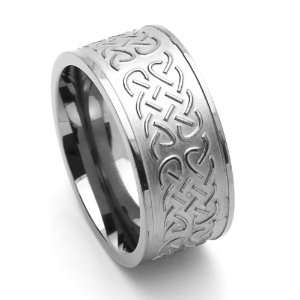 10MM Comfort Fit Titanium Wedding Band Celtic Knot Wide Ring (Size 7 
