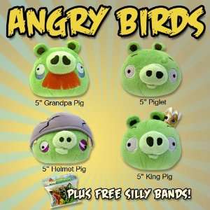 com Set of 4 Angry Birds PIGS 5   Piglet, King, Grandpa & Helmet All 
