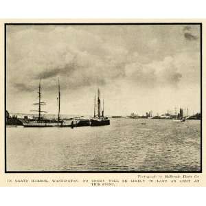  1911 Print Grays Harbor Ship Washington Marine Navy 