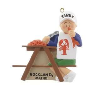  Personalized Eating Lobster Male Christmas Ornament: Home 