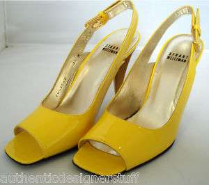 STUART WEITZMAN Yellow Patent Shoes EU 37.5, Sz 7.5 NEW  
