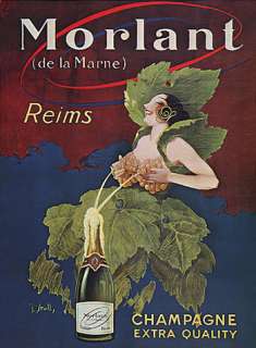 BREAST GRAPES WINE MORLANT REIMS CHAMPAGNE REPRO POSTER  