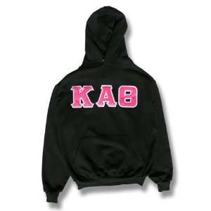 Kappa Alpha Theta Black Hooded Sweatshirt   Hot Pink on 