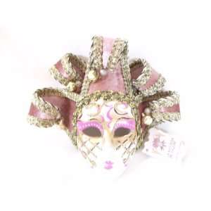    Pink Jollini Miniature Ceramic Venetian Mask