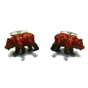   Collection Brown Grizzly Bear Cufflinks Cuff Links Animal Animals