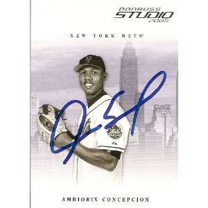 Ambiorix Concepcion Signed Mets 05 Donruss Studio Card