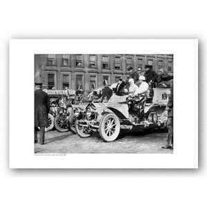 Paris Race Cars Lined Up to Start, New York, 1908   Giclee 10x14 Art 
