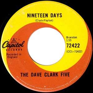 DAVE CLARK FIVE, THE Nineteen Days/Sitting Here Baby rock  