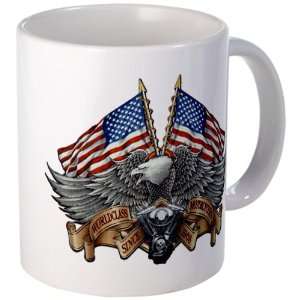   Cup) Eagle American Flag and Motorcycle Engine   Harley Davidson Gear