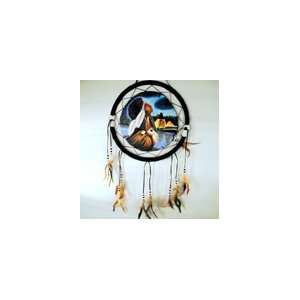  Painted Stone American Indian Woman Shield Dreamcatcher 