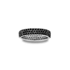  2.08 Cts Black Diamond Eternity Band in 14K White Gold 9.0 
