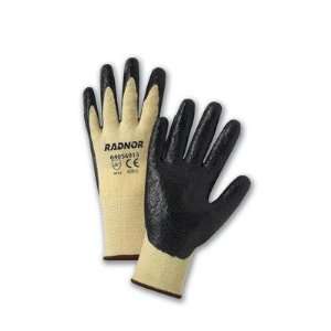  Yellow Kevlar/Lycra Work Gloves With Black Nitrile Coated 