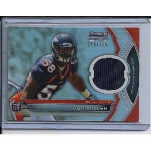 2011 Bowman Sterling Von Miller Rookie Game Used Jersey Card Serial 